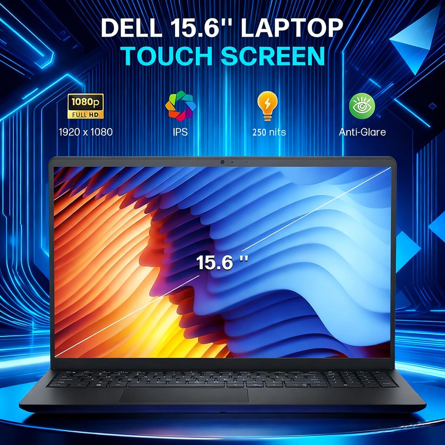 Dell Inspiron 3530 Touchscreen Business Laptop, 15.6' FHD, Intel 13th Gen i5-1334U, 16GB RAM, 512GB SSD, Intel UHD Graphics, Numeric Keypad, Copilot AI PC, WiFi 6, Win11 Home, WOWPC Recovery USB