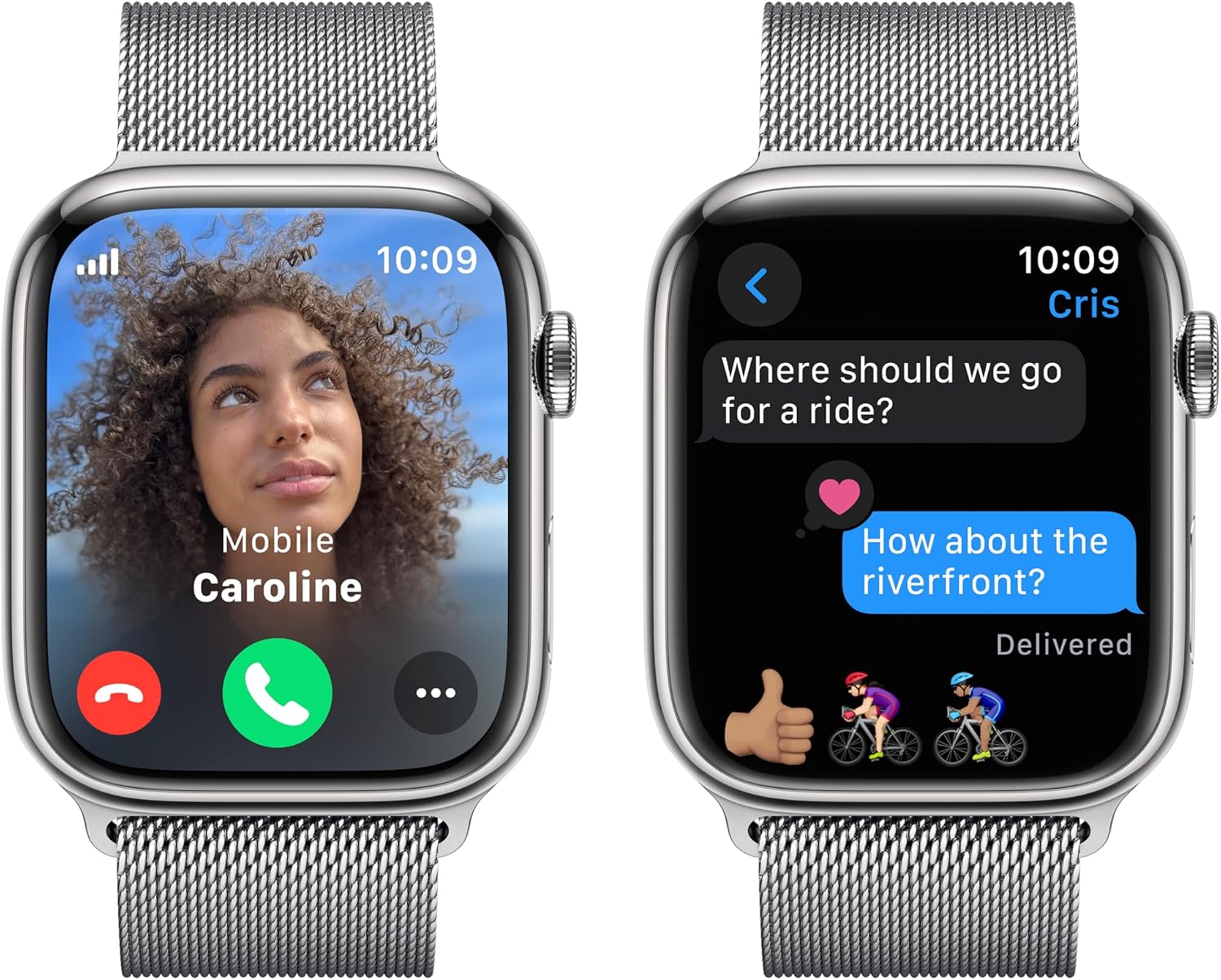 Apple Watch Series 9 (GPS + LTE) 45MM Stainless Steel Case Silver Milanese Loop (Renewed)