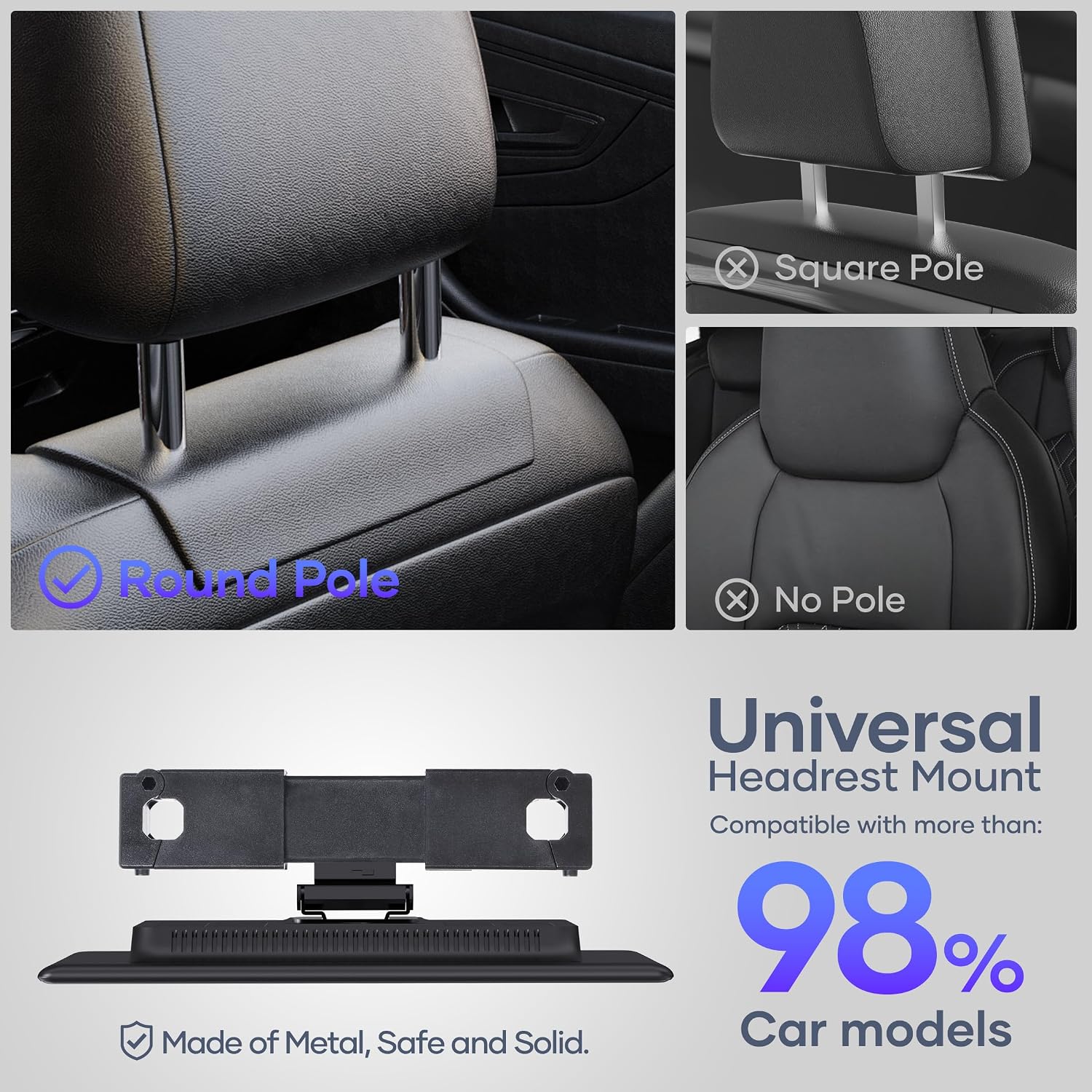 13.3' Car TV Headrest Monitor for Back Seat, 4K Android Tablet Portable Rear Entertainment System, Support Phone Wireless Mirror Link Touch Screen, with WiFi/HDMI/USB/Video Player, 4G+64G