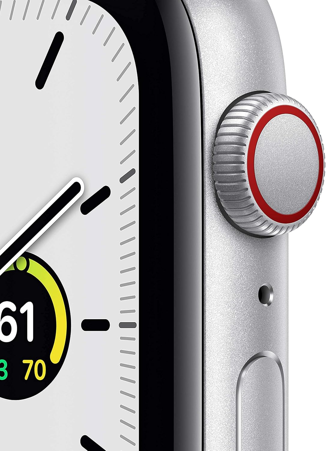 Apple Watch SE (GPS + Cellular, 44mm) - Silver Aluminum Case with White Sport Band (Renewed)