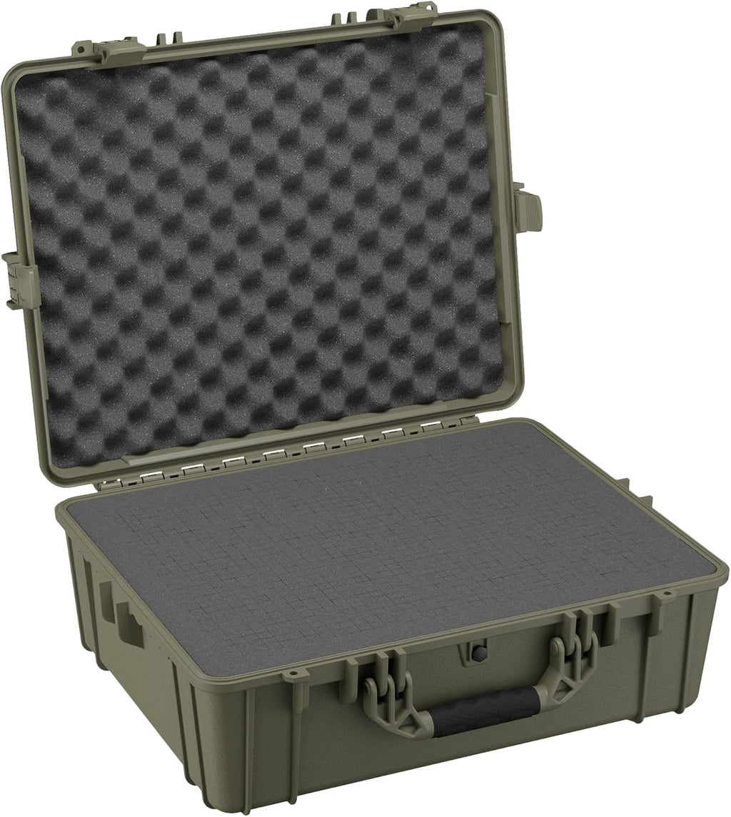 Condition 1 25' Large Waterproof Hard Case Model 839 with Foam, Portable Protective Storage Box for Travel, Hunting, Military, Tactical, Made in USA, 24.50'x 19.46'x8.41' Ranger Green