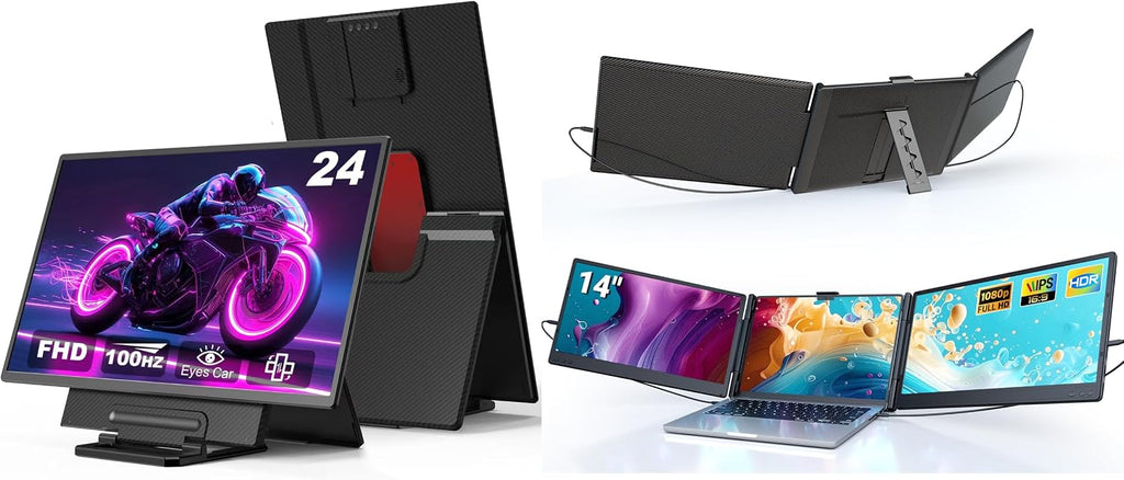 Ygretyrjh 24' Large Portable Monitor & 14 Triple Laptop Screen Extender for Laptop