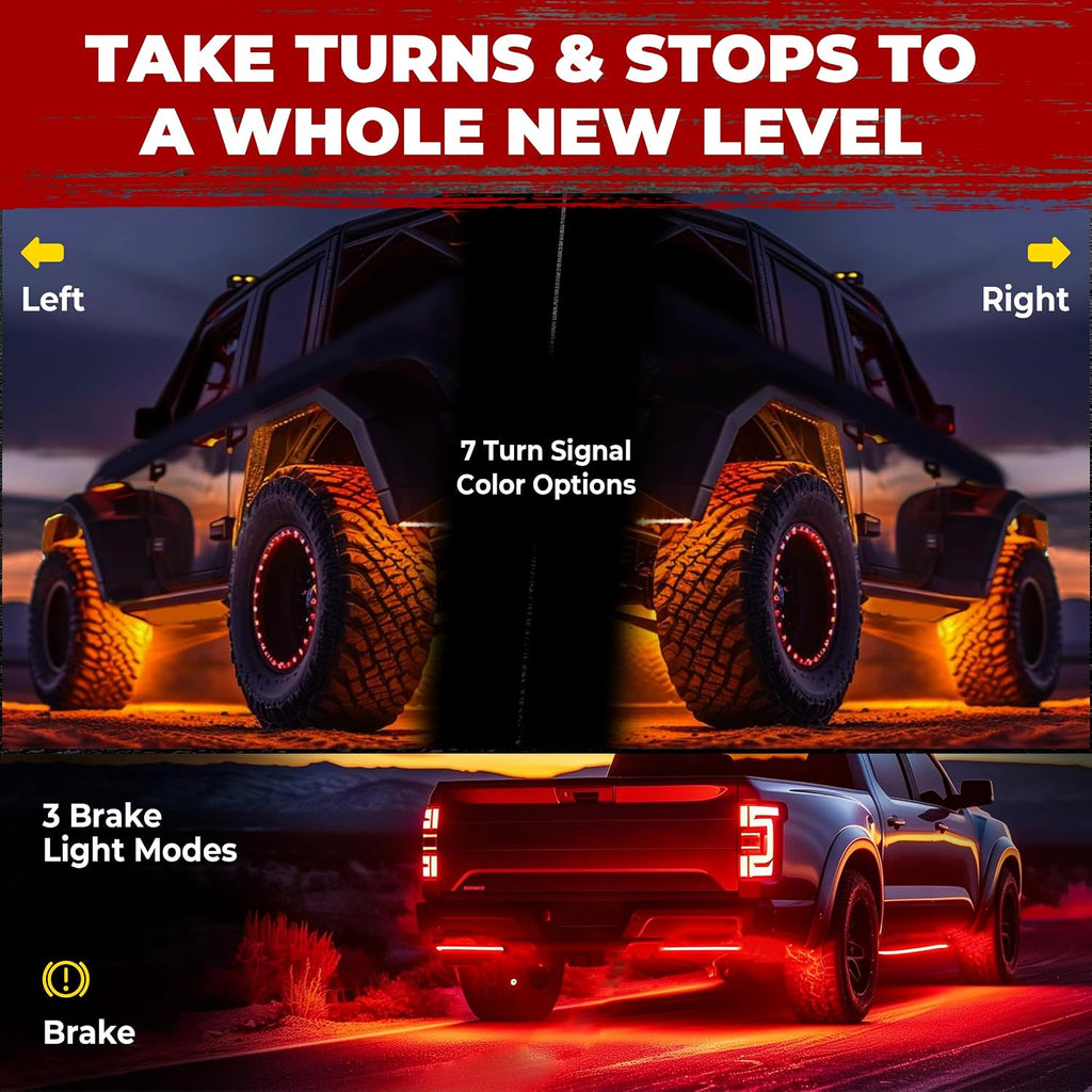 20 Pods Five Sided RGB Rock Lights for Trucks Jeep UTV SUV ATV Golf Cart, Multi Chasing Color App/Remote Control Led Rock Lights with Music Mode, Waterproof Exterior Underglow Kits for Cars(Patented)