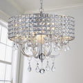 Saint Mossi 4-Lights K9 Crystal Chandelier Modern Chandelier Light Fixture, Crystal Pendant Light Fixture Modern Ceiling Light Fixtures,H17 x D18,Chain Adjustable