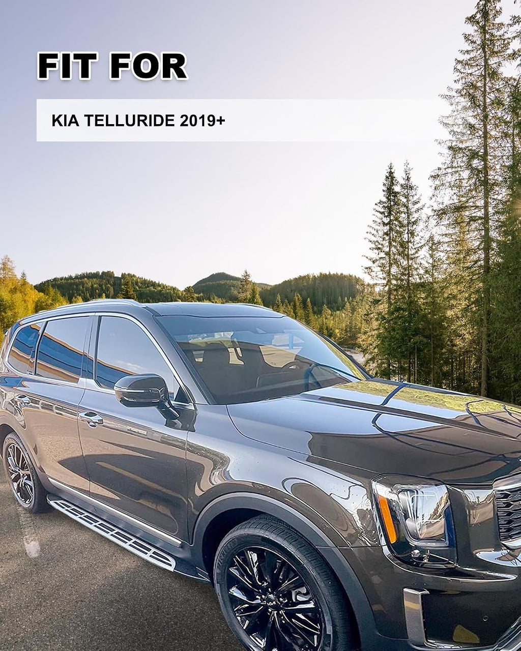 500 LBS Load Running Boards Fit for 2019-2025 Kia Telluride LX EX S SX SX-P X-Pro X-Line, Heavy Duty Side Step, No Drilling