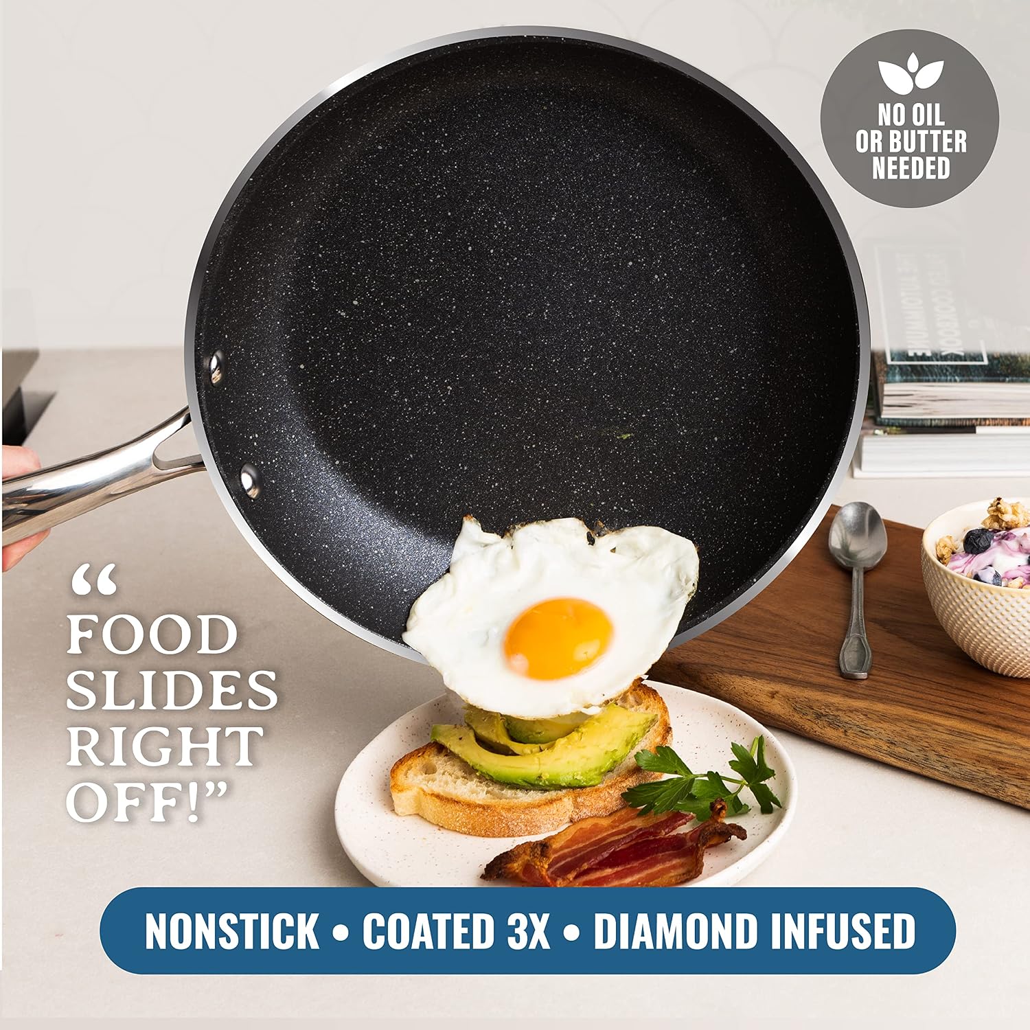 Granitestone 20-Piece Nonstick Pots and Pans Set with Bakeware & Steamer, Diamond-Reinforced Cookware Set, Deep Frying Pan, Non-Toxic PFOA PFOS Free, Metal Utensil Safe, Dishwasher & Oven Safe, Red