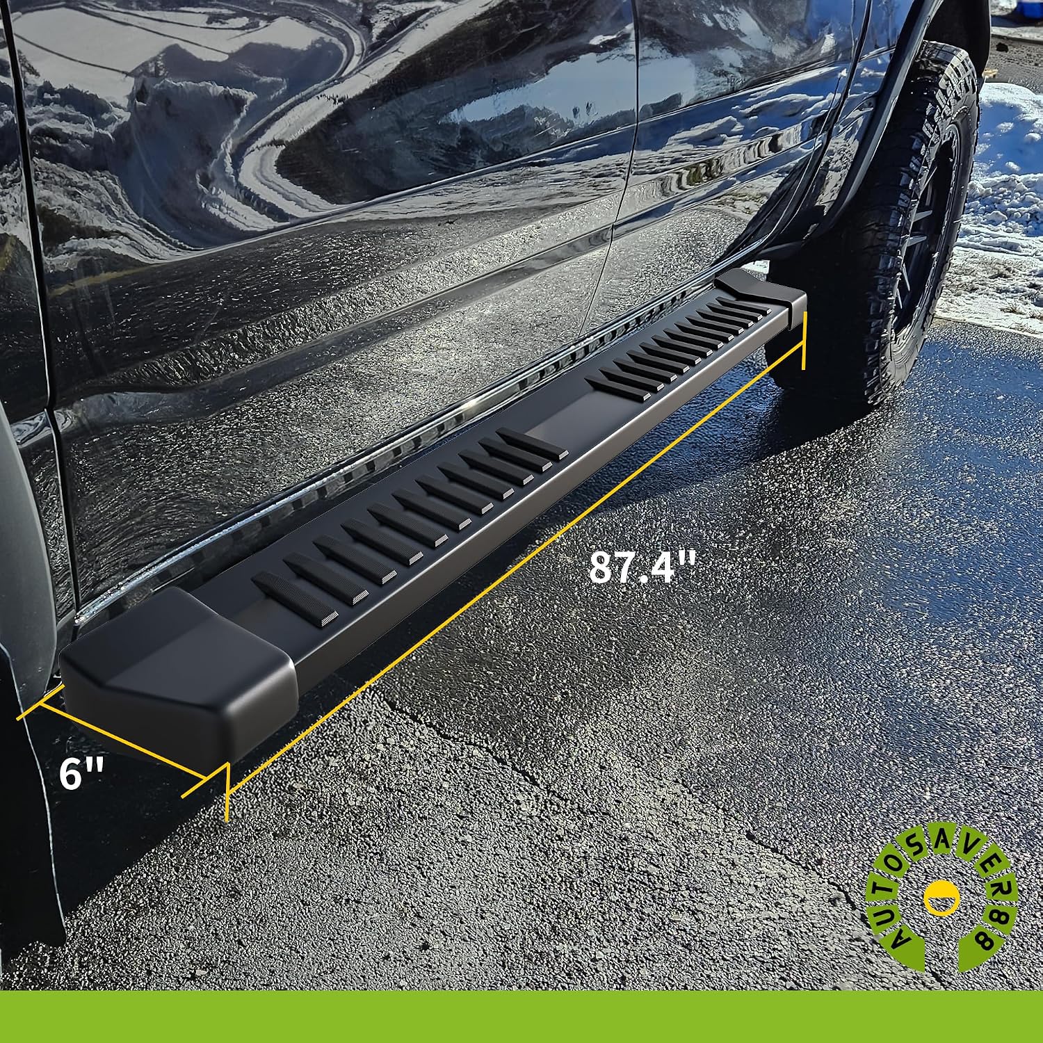 AUTOSAVER88 6 Inch Running Boards Compatible with Chevy Silverado/GMC Sierra 2019-2026 1500, 2020-2026 2500HD 3500HD Crew Cab, Step Pad Design, Stainless Steel Side Steps Nerf Bar