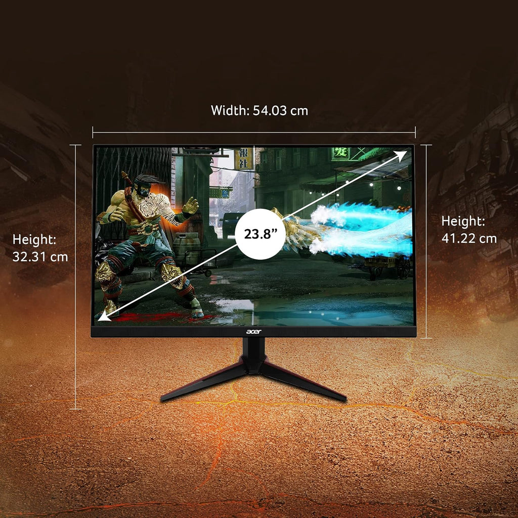 acer Nitro VG240Y bmiix 23.8' Full HD (1920 x 1080) IPS Monitor with AMD Radeon FREESYNC Technology - 1ms VRB | 75Hz Refresh | (2 x HDMI Ports & 1 x VGA),Black