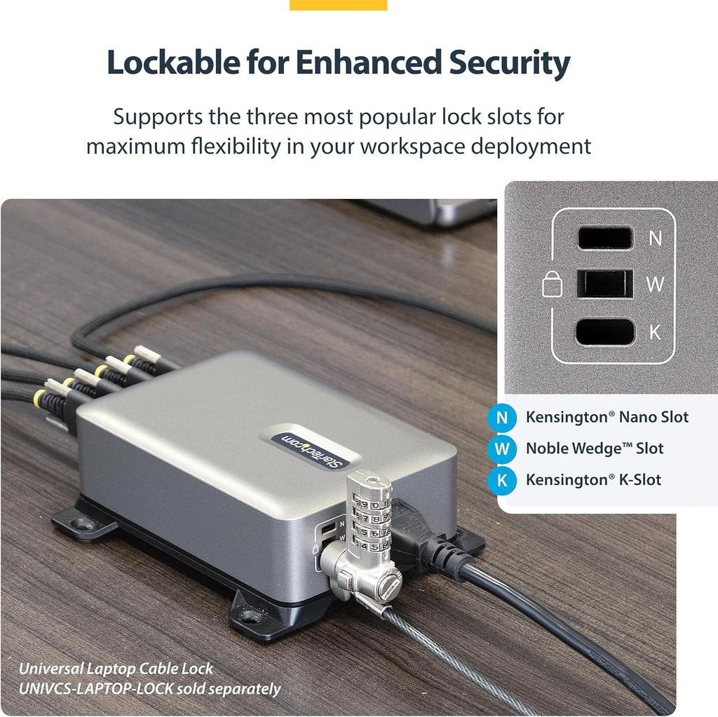StarTech.com 4-Port USB-C Charging Station, 240W GaN Charger Block for MacBook Pro/Air, iPhone 16/15/Pro, iPad Pro, Dell XPS, Pixel and More