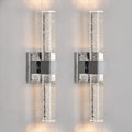 Epinl Wall Sconces Set of Two - Crystal Chrome Wall Sconces 14W Dimmable LED Bathroom Vanity Light Bubble Wall Lights for Bedroom Living Room Hallway