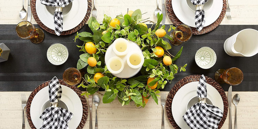 DII PVC Tabletop Collection Woven Indoor/Outdoor, Table Runner, 14x72, Black (Pack of 12)