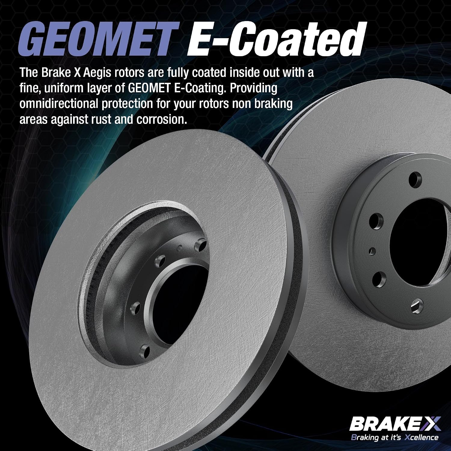 Brake X Rear Brake Pads and Rotors Kit with brake caliper compression tool replacement for 2006-2011 HONDA CIVIC | AEGIS GEOMET Coated Rotors and Alpha Ceramic Brake Pads