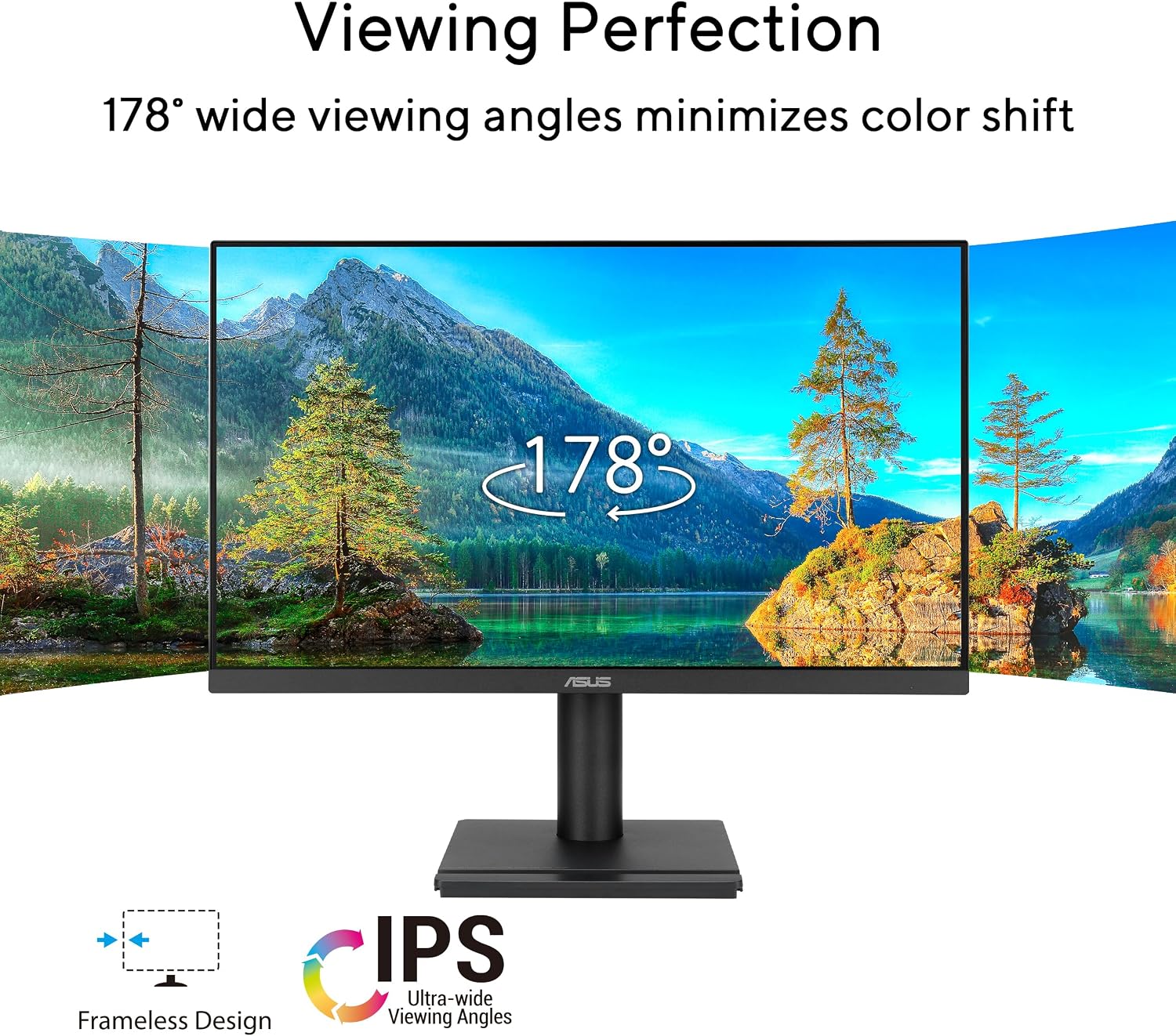 ASUS 24' 1080P Business Monitor (VA249QGS) - IPS, Full HD, Frameless, 120Hz, Adaptive-Sync, 1ms, HDMI, DisplayPort, VGA, Eye Care, Low Blue Light, Ergonomic, VESA Wall Mountable, 3 yr Warranty