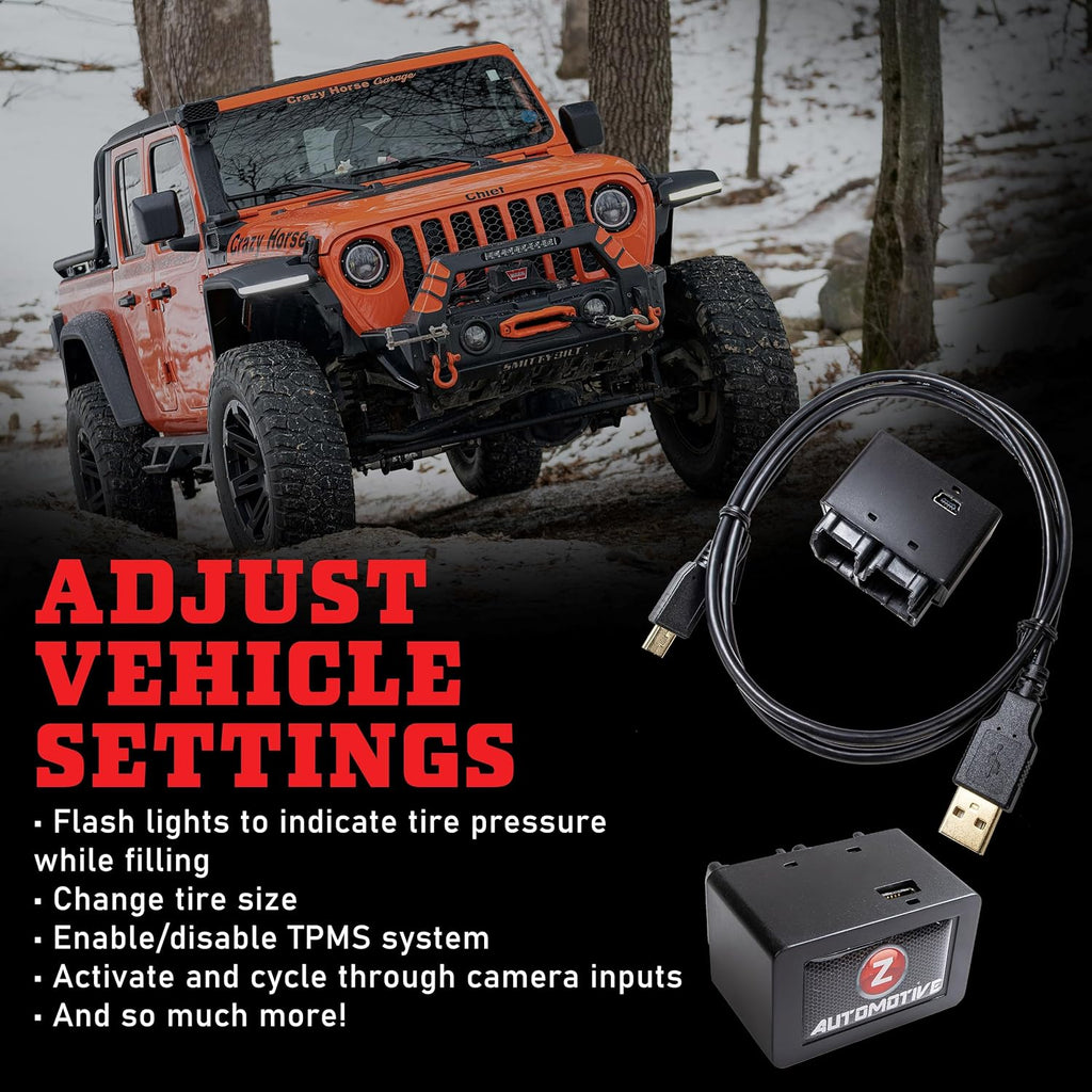 Z Automotive Tazer JL JT Lite Programmer | Fits 2020-2024 Jeep Wrangler JL and 2018-2024 Gladiator JT | Change Tire Size, Gear Ratio, TPMS and More!
