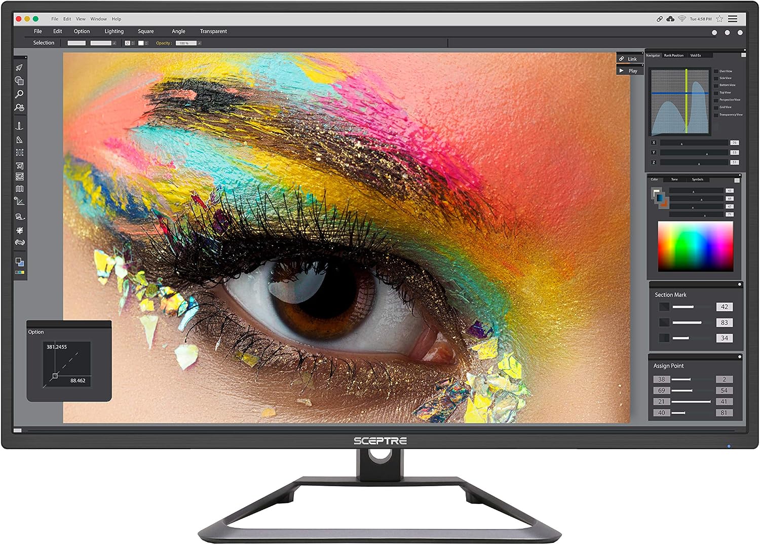 Sceptre IPS 27' 4K UHD LED Monitor DIsplayPort HDMI DVI Build-in Speakers, Frameless Machine Black 2025 (U279W-4000R series)
