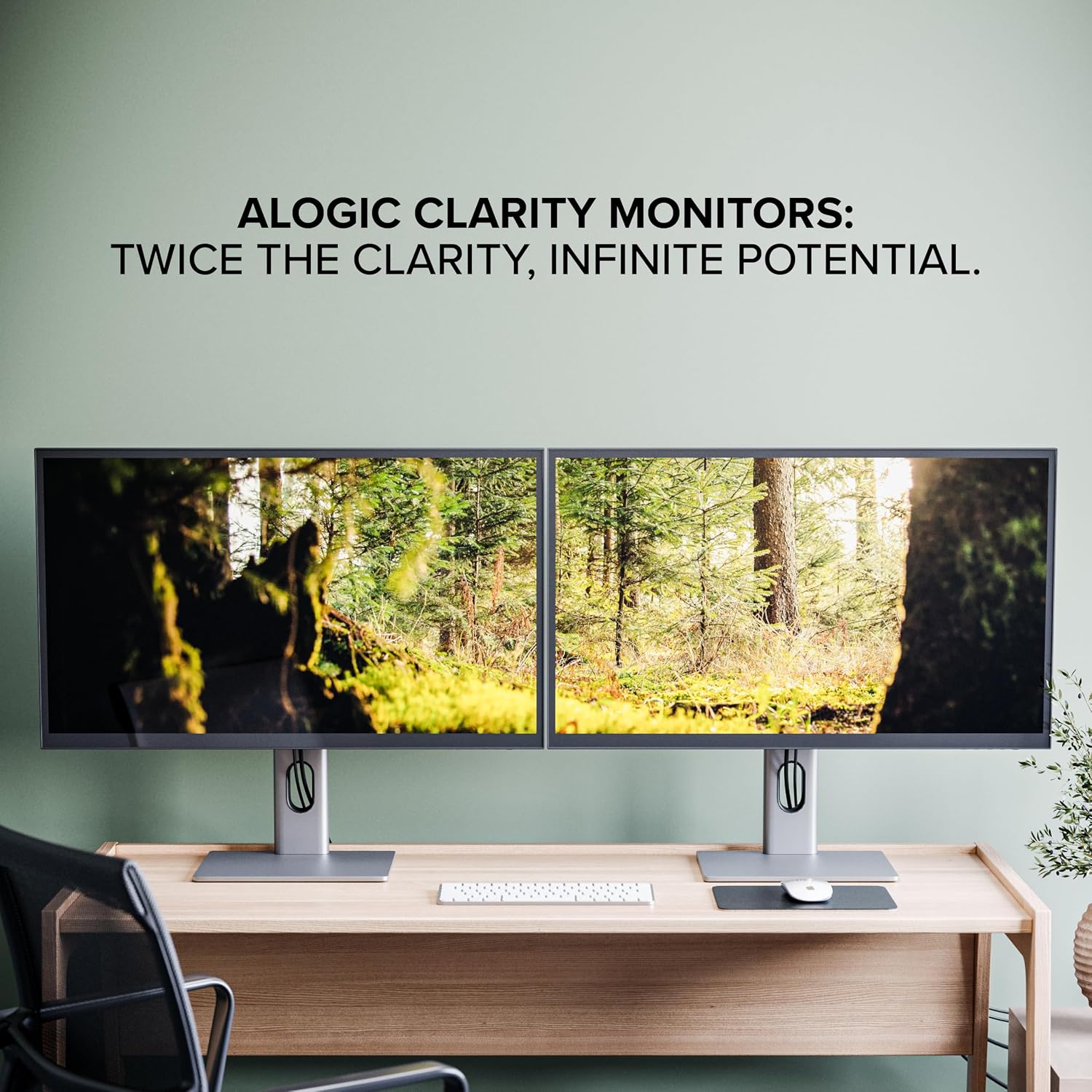 ALOGIC Clarity 27' 4K UHD Monitor with USB-C (90W PD) | Adjustable Stand | Silver & Black | Ultra HD Display