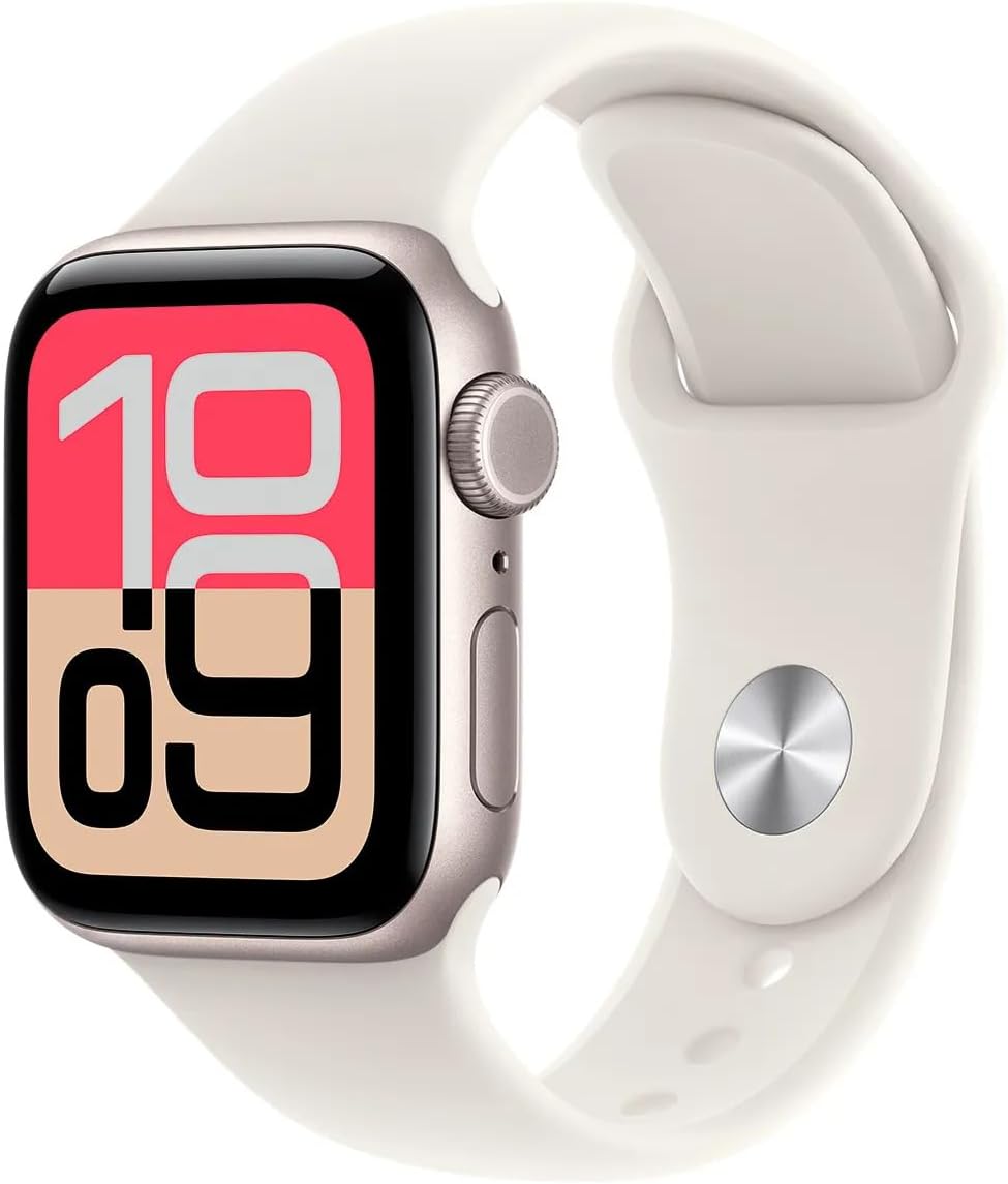 Apple Watch SE (3nd Gen) (GPS, 40mm) - Starlight Aluminum Case with Starlight Sport Band, S/M (Renewed)